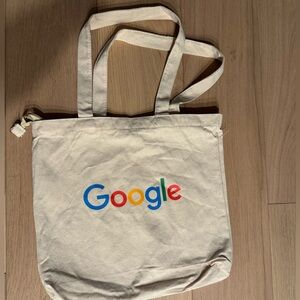 Google Logo Canvas Tote Bag - Cream